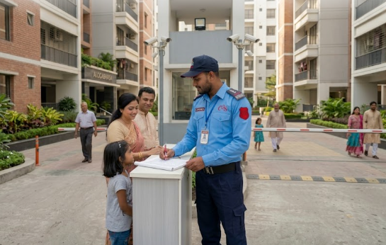 C2S Security guard on duty at residential complex
