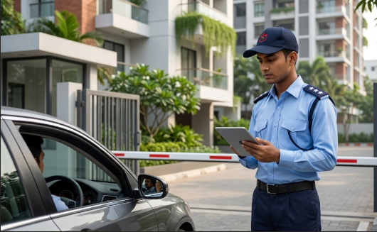 C2S Security guard on duty at residential complex